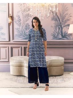 Gahan - Women Stylish Crepe Printed Straight Kurta - Blue