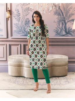 Gahan - Women Stylish Crepe Printed Straight Kurta - White