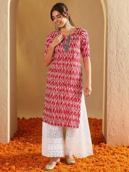 Gahan - Women Stylish Crepe Printed Straight Kurta - Red