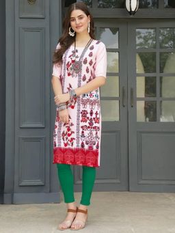 Gahan - Women Stylish Crepe Printed Straight Kurta - Pink