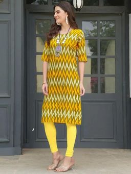 Gahan - Women Stylish Crepe Printed Straight Kurta - Yellow