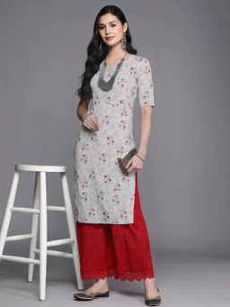 Gahan - Women Stylish Crepe Printed Straight Kurta - Beige