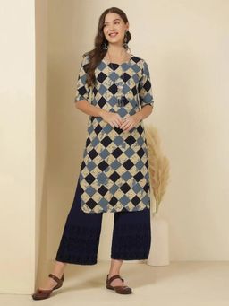 Gahan - Women Stylish Crepe Printed Straight Kurta - Multi-Color