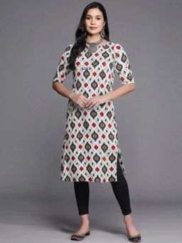 Gahan - Women Stylish Crepe Printed Straight Kurta - White