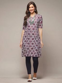 Gahan - Women Stylish Crepe Printed Straight Kurta - Purple