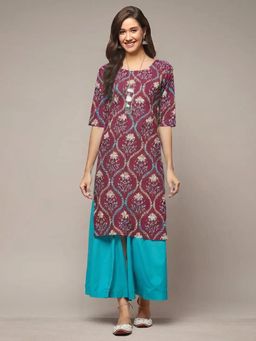 Gahan - Women Stylish Crepe Printed Straight Kurta - Maroon