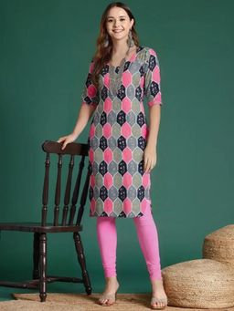 Gahan - Women Stylish Crepe Printed Straight Kurta - Multi-Color