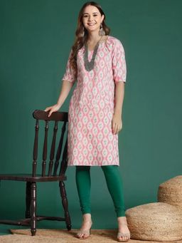 Gahan - Women Stylish Crepe Printed Straight Kurta - Pink