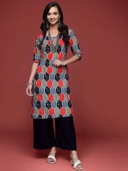 Gahan - Women Stylish Crepe Printed Straight Kurta - Multi-Color