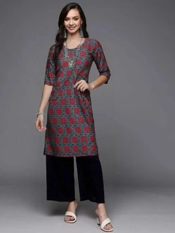 Gahan - Women Stylish Crepe Printed Straight Kurta - Multi-Color