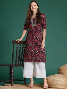 Gahan - Women Stylish Crepe Printed Straight Kurta - Red