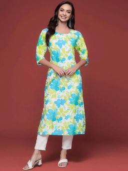 Gahan - Women Stylish Crepe Printed Straight Kurta - White