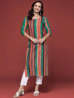 Gahan - Women Stylish Crepe Printed Straight Kurta - Multi-Color