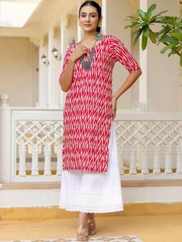 Gahan - Women Stylish Crepe Printed Straight Kurta - Pink
