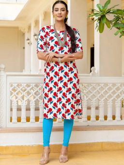 Gahan - Women Stylish Crepe Printed Straight Kurta - Red