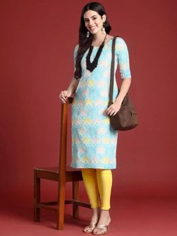 Gahan - Women Stylish Crepe Printed Straight Kurta - Blue