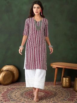 Gahan - Women Stylish Crepe Printed Straight Kurta - Purple