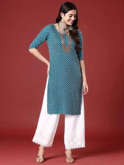 Gahan - Women Stylish Crepe Printed Straight Kurta - Teal