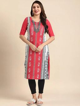Gahan - Women Stylish Crepe Printed Straight Kurta - Pink
