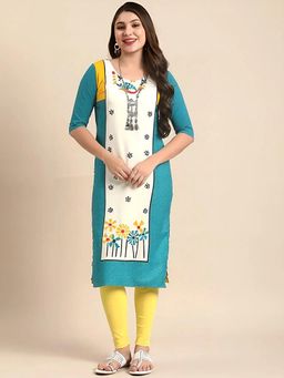 Gahan - Women Stylish Crepe Printed Straight Kurta - Blue