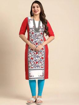 Gahan - Women Stylish Crepe Printed Straight Kurta - Red
