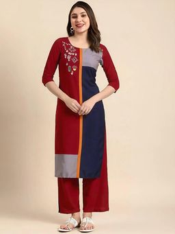 Gahan - Women Stylish Crepe Printed Straight Kurta - Maroon