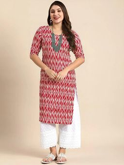 Gahan - Women Stylish Crepe Printed Straight Kurta - Red