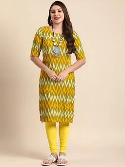 Gahan - Women Stylish Crepe Printed Straight Kurta - Yellow