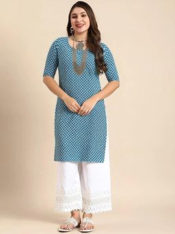 Gahan - Women Stylish Crepe Printed Straight Kurta - Teal