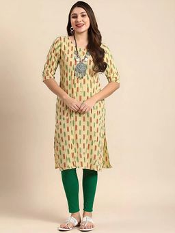 Gahan - Women Stylish Crepe Printed Straight Kurta - Yellow