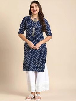 Gahan - Women Stylish Crepe Printed Straight Kurta - Navy Blue