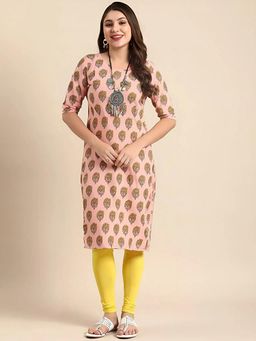 Gahan - Women Stylish Crepe Printed Straight Kurta - Peach