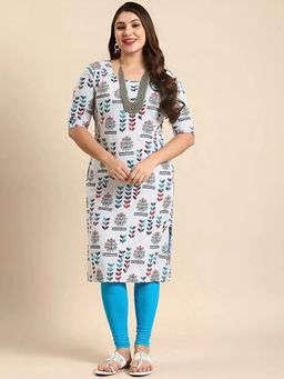 Gahan - Women Stylish Crepe Printed Straight Kurta - White