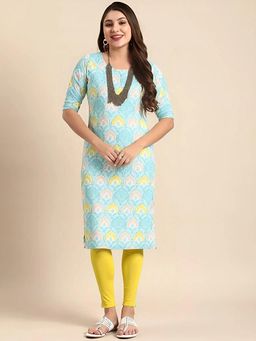 Gahan - Women Stylish Crepe Printed Straight Kurta - Blue