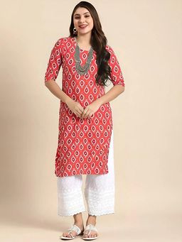 Gahan - Women Stylish Crepe Printed Straight Kurta - Orange