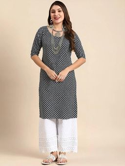 Gahan - Women Stylish Crepe Printed Straight Kurta - Black
