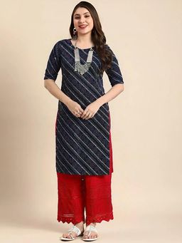 Gahan - Women Stylish Crepe Printed Straight Kurta - Black