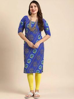 Gahan - Women Stylish Crepe Printed Straight Kurta - Blue