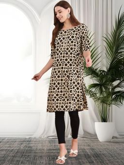 Gahan - Women Stylish Crepe Printed Straight Kurta - Black