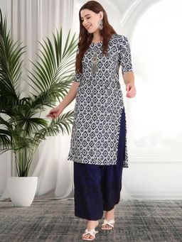 Gahan - Women Stylish Crepe Printed Straight Kurta - Black