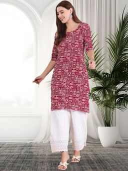 Gahan - Women Stylish Crepe Printed Straight Kurta - Red