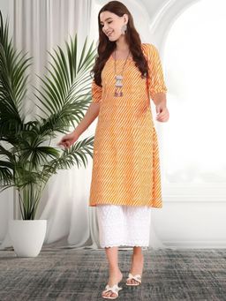Gahan - Women Stylish Crepe Printed Straight Kurta - Orange