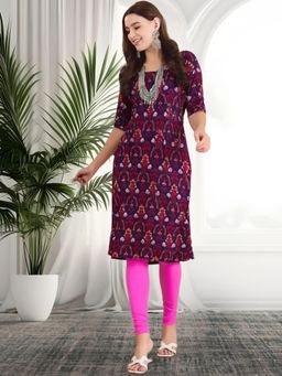 Gahan - Women Stylish Crepe Printed Straight Kurta - Maroon