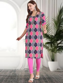 Gahan - Women Stylish Crepe Printed Straight Kurta - Multi-Color