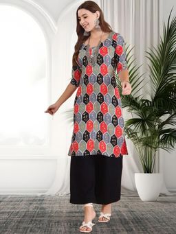 Gahan - Women Stylish Crepe Printed Straight Kurta - Multi-Color