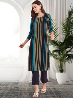 Gahan - Women Stylish Crepe Printed Straight Kurta - Multi-Color