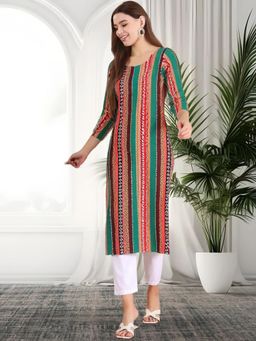 Gahan - Women Stylish Crepe Printed Straight Kurta - Multi-Color