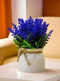 Ekhasa - English Lavender Flower Vase with Artificial Flowers Plant