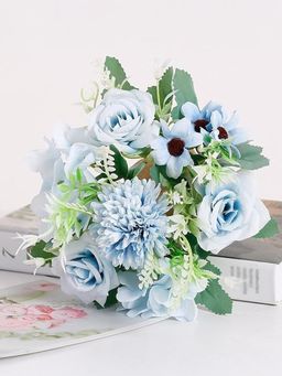 Ekhasa - Blue Rose Artificial Flowers Bunch for Vases