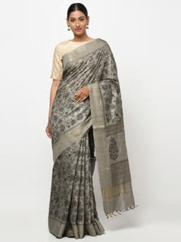 Fabindia - Silk Tussar Block Print Sari